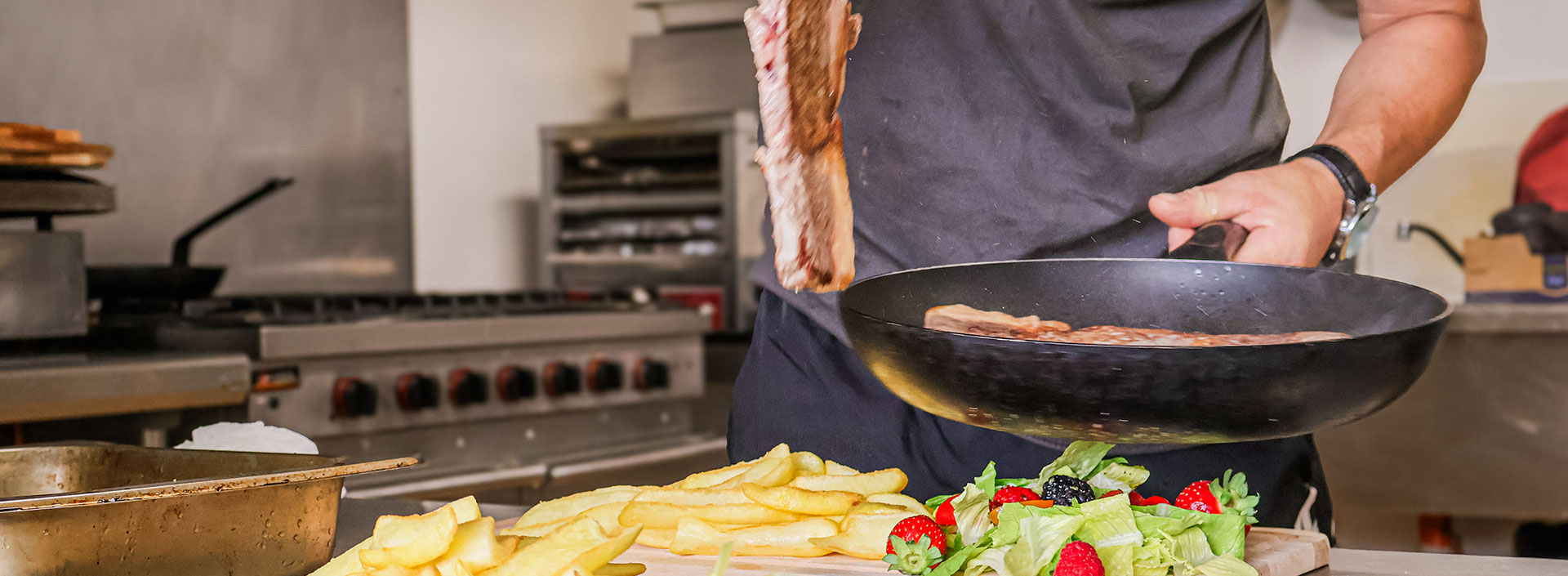 Cuisine of the poolside restaurant at Jardin de Babylone in the Naturist Village of Cap d’Agde