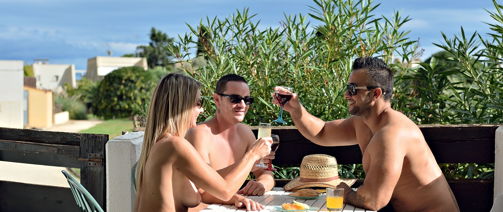 Terrasse mit Panoramablick auf die Gärten Swinger-Mietwohnung Intimità